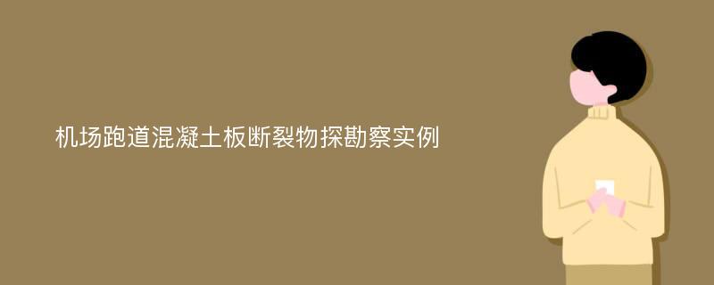 机场跑道混凝土板断裂物探勘察实例