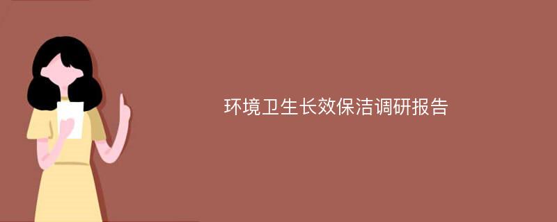 环境卫生长效保洁调研报告