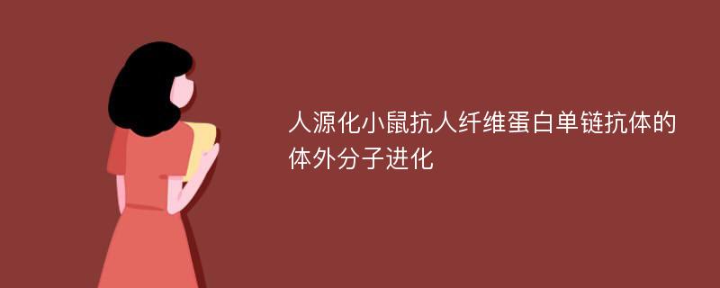 人源化小鼠抗人纤维蛋白单链抗体的体外分子进化