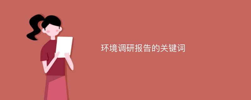 环境调研报告的关键词